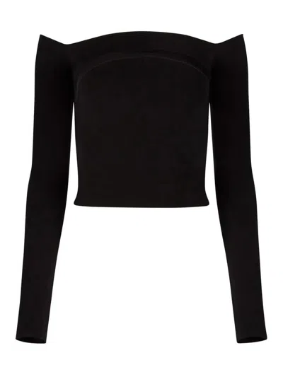 Nina Ricci Top With "bardot" Neckline In Black
