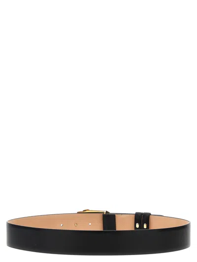 Alexander Mcqueen Black Wrapped Snake Buckle Belt In Black