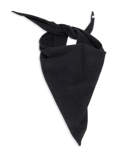 Extreme Cashmere Midnight Blue Stretch Cashmere Blend Bandana In Black