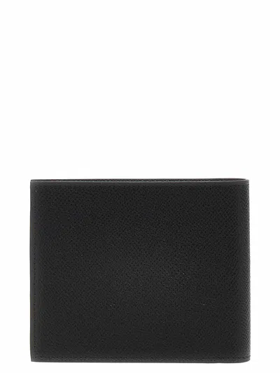 Ferragamo Micro Gancio Grained Leather Bi-fold Wallet In Black