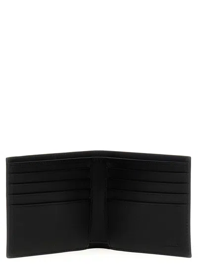 Bally Block Texture Bi-fold Wallet In Black