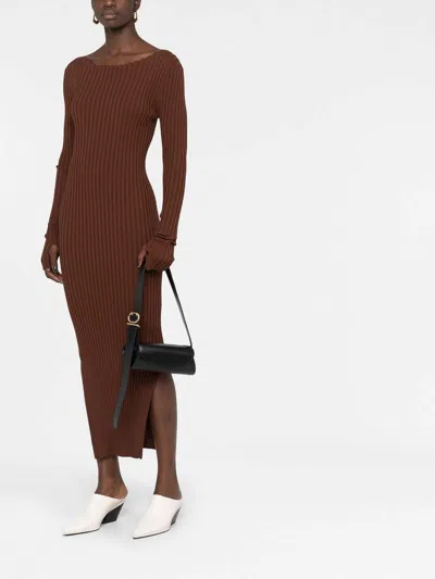 Jil Sander Cannolo Mini Leather Shoulder Bag In Black