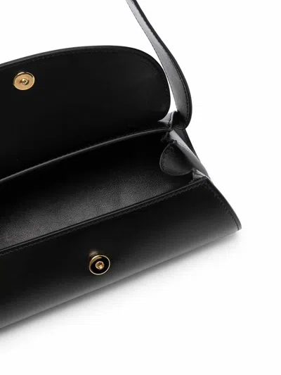 Jil Sander Cannolo Mini Leather Shoulder Bag In Black