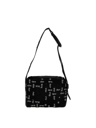 Alexander Wang Interwoven-design Logo-jacquard Shoulder Bag In Black