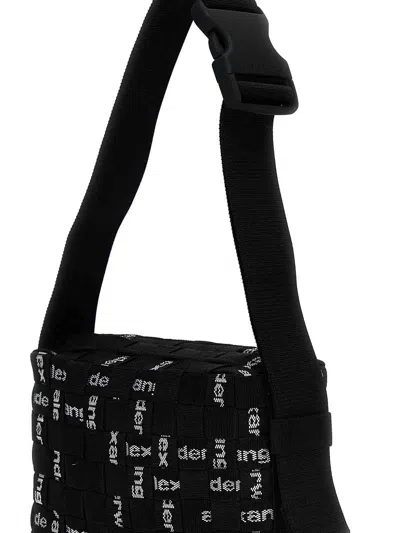 Alexander Wang Interwoven-design Logo-jacquard Shoulder Bag In Black