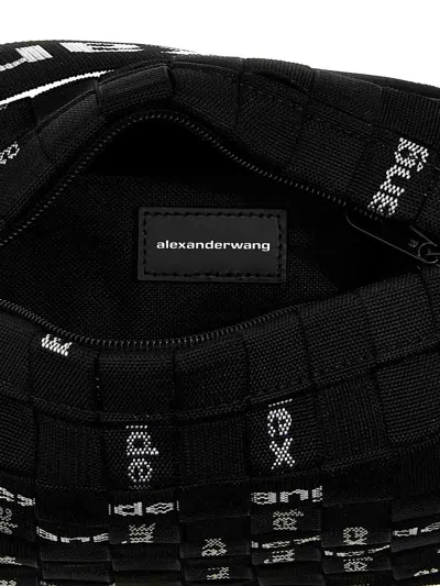 Alexander Wang Interwoven-design Logo-jacquard Shoulder Bag In Black