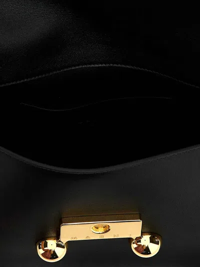 Marni Black Leather Trunkaroo Medium Shoulder Bag In Black