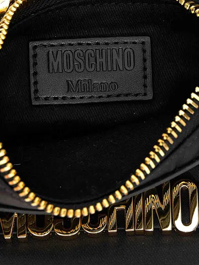 Shop Moschino Logo Shoulder Bag In Black