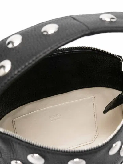 Khaite Elena Small Studded Textured-leather Shoulder Bag In Black