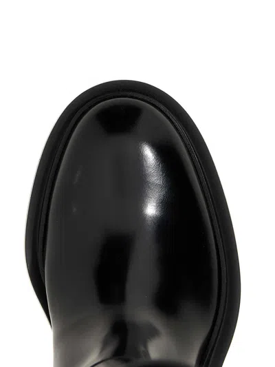 Jil Sander Asymmetric Leather Boots In Black