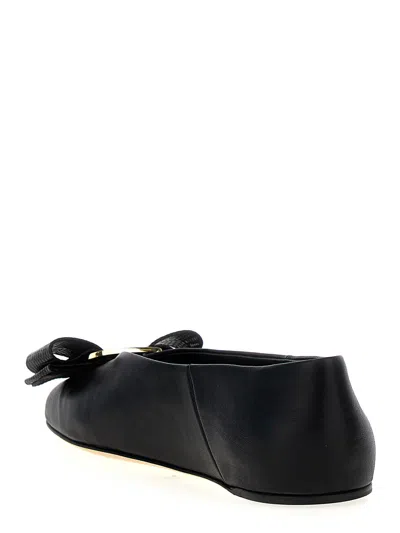 Ferragamo Ballerina Bow Black Var