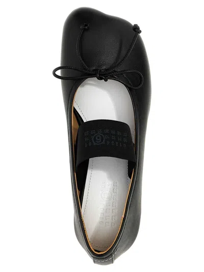 Mm6 Maison Margiela Smooth Leather Anatomical Ballerina In Black