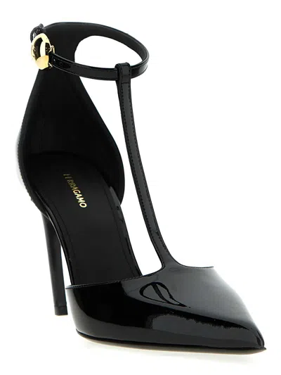 Ferragamo Lysandra Patent T-strap Stiletto Pumps In Black