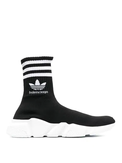Balenciaga X Adidas Speed High-top Sneakers In Black