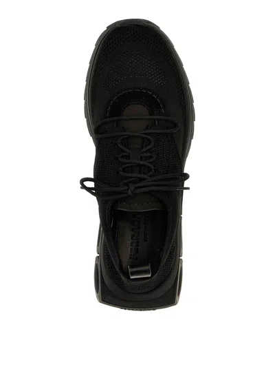 Ferragamo Sneakers Mit Gancini-schild In Black