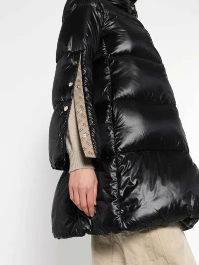 Herno Quilted Hooded Down Coat In Black