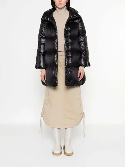 Herno Quilted Hooded Down Coat In Black