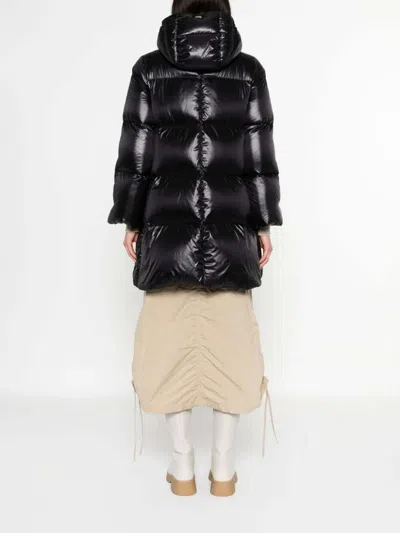 Herno Quilted Hooded Down Coat In Black