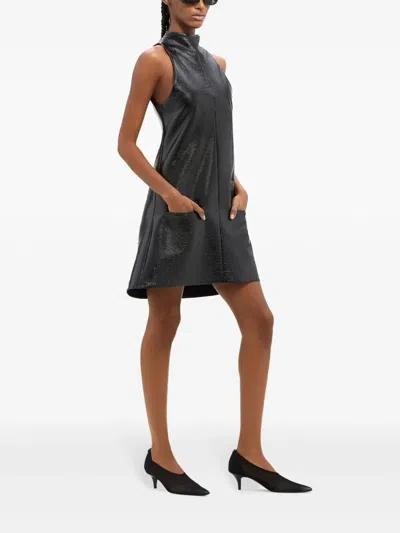 Courrèges Courreges 2 Pockets Vinyl A-line Dress Women In Black