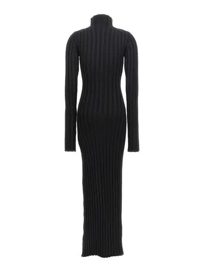 Ann Demeulemeester Cyntia Long Asymmetric High Neck Sweater In Black