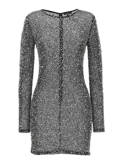 Retroféte Emani Embellished Tulle Mini Dress In Black