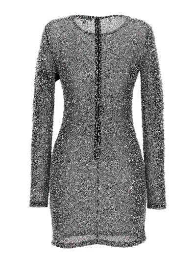 Retroféte Emani Embellished Tulle Mini Dress In Black