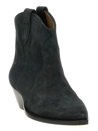 Isabel Marant Dewina Distressed Suede Ankle Boots In Black