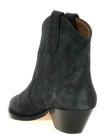 Isabel Marant Dewina Distressed Suede Ankle Boots In Black