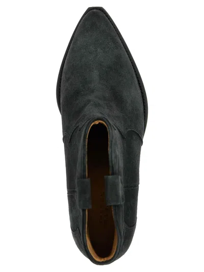 Isabel Marant Dewina Distressed Suede Ankle Boots In Black