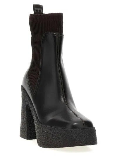 Stella Mccartney Platform Sole Skyla Chelsea Booties 12cm In Black