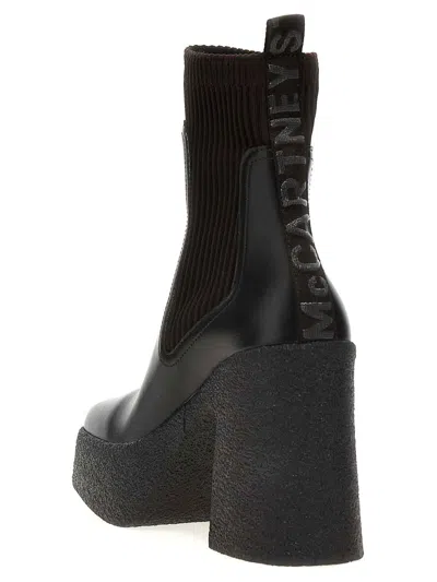 Stella Mccartney Platform Sole Skyla Chelsea Booties 12cm In Black