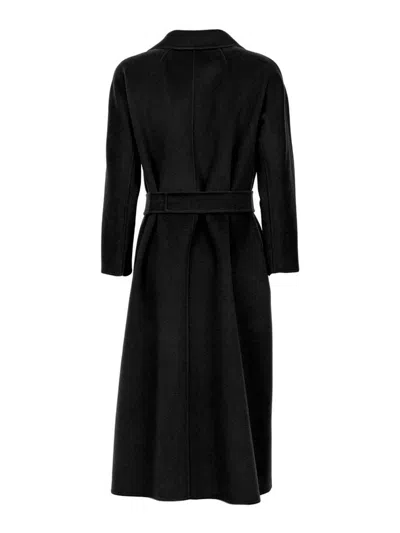 Max Mara Esturia Belted Coat In Black