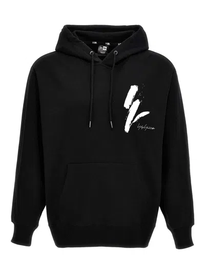 Yohji Yamamoto New Era Hooded Sweatshirt With Logoed Embroidery And Print In Black