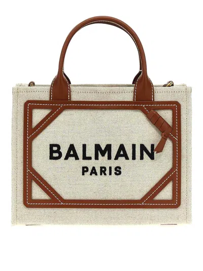 Balmain B-army Shopping Bag In Beige