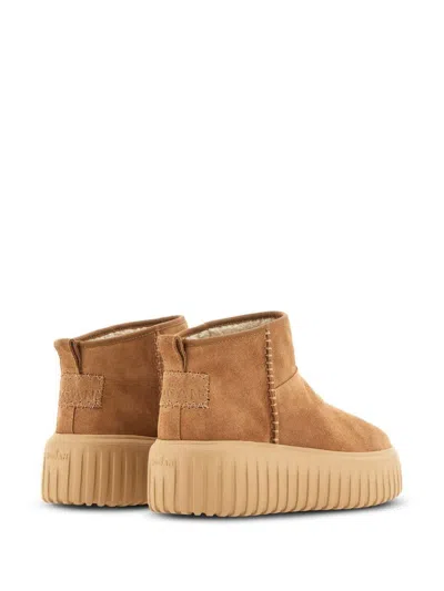 Hogan Low-top Boots Featuring H-stripes In Brown