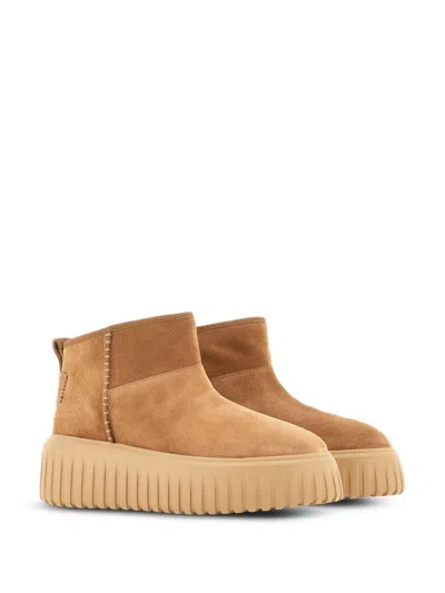 Hogan Low-top Boots Featuring H-stripes In Brown