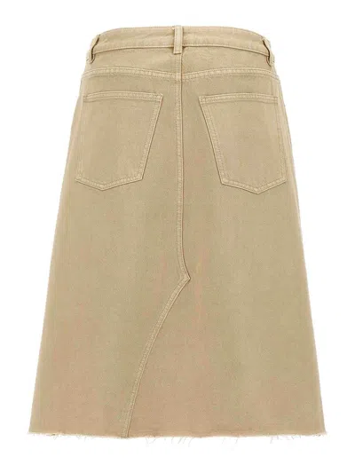 Tory Burch Beige Deconstructed Midi Skirt In Beige