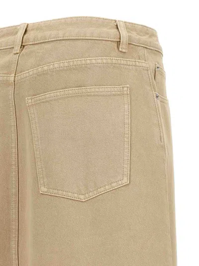 Tory Burch Beige Deconstructed Midi Skirt In Beige