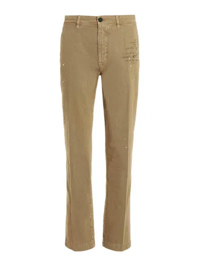 Shop Incotex Red Printed Pants In Beige