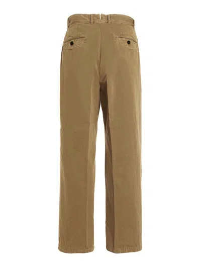 Incotex Red Printed Cotton Trousers In Beige