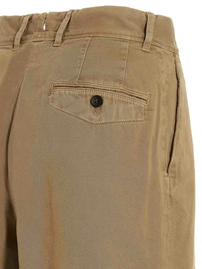 Incotex Red Printed Cotton Trousers In Beige