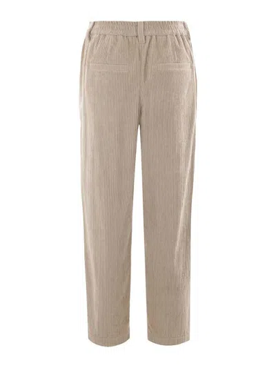Brunello Cucinelli Straight-leg Corduroy Trousers In Beige