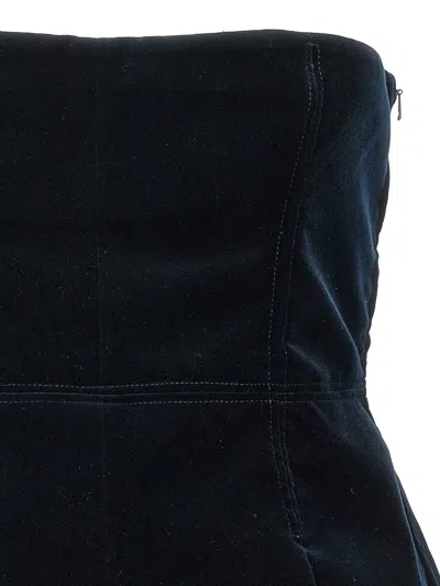 Tom Ford Velvet Strapless Top Fitted Silhouette In Blue