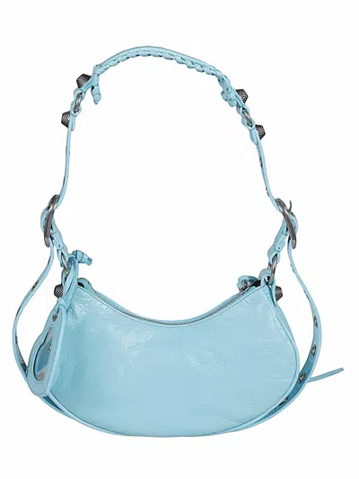 Shop Balenciaga Le Cagole Xs Leather Shoulder Bag In Blue