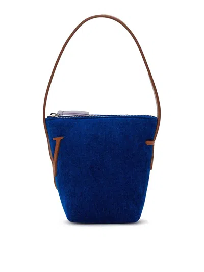 Shop Jw Anderson Mini Anchor Hobo Chenille In Blue