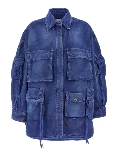 Attico Fern Coats And Trench Coats In Blue
