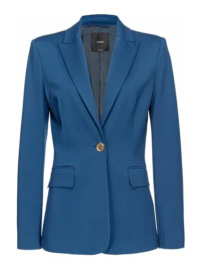 Pinko Single-breasted Blazer In Blue