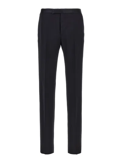 Tagliatore Single-breasted Three-piece Tuxedo Suit In Blue
