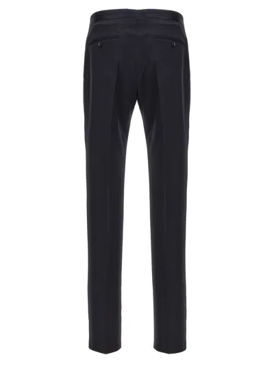 Tagliatore Single-breasted Three-piece Tuxedo Suit In Blue
