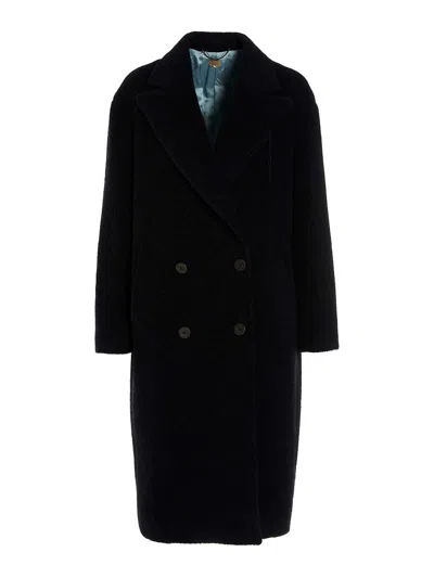 Shop Maurizio Miri Double-breasted Coat In Blue